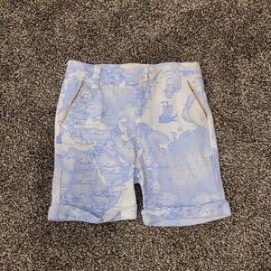 Alviero Martini 1a Classe Junior Blue White World Map Shorts 12M Italy 2576P0628